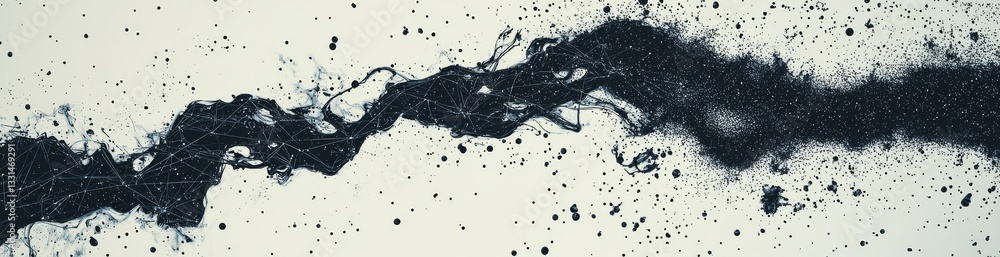 Poster a background featuring geometric abstraction, comprised of interconnected dots and lines, symbolizin