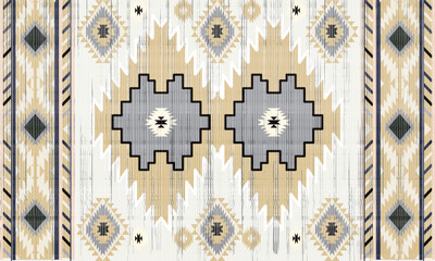 Navajo tribal vector seamless pattern. Native American ornament. Ethnic South Western decor style. Boho geometric ornament. Vector seamless pattern. Mexican blanket, rug. Woven carpet illustration