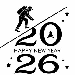 Black and White Minimalist New Year 2026 Design