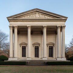 Obraz premium Striking classical architecture with detailed columns and carvings high resolution picture