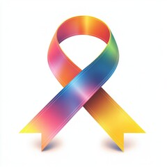Awareness ribbon with gradient colors isolated on white background 