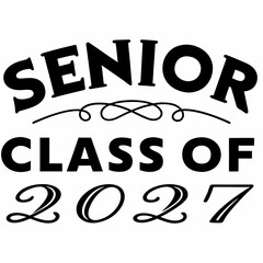 Retro Varsity Block Letter Senior 2027 Artwork
