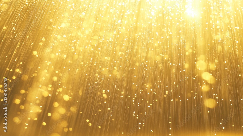 Poster golden sparkling background with soft shimmering light and abstract glitter effect for creative proj