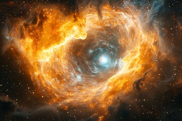 Obraz premium An explorer encased in a see-through space bubble, gliding through the universe.