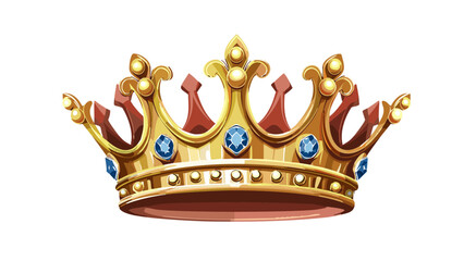 Realistic Vector Gold Crown with Jewels