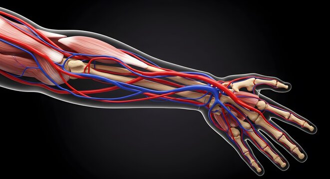 Human Arm Anatomy: Muscles, Bones, and Vascular System
