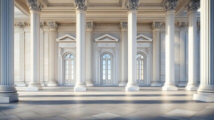 Naklejka premium Timeless classical structure with detailed columns and ornaments high resolution picture