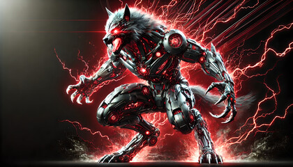 red cyber werewolf 