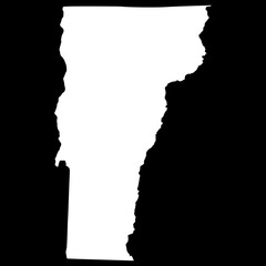 Negative space of Vermont state silhouette, cutout transparent map