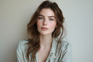 Naklejka premium Portrait of a beautiful young woman with fair skin