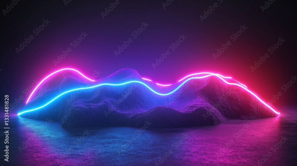 Poster the abstract background of this modern simple wallpaper consists of a 3d rendering of colorful neon 