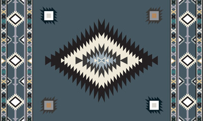 Navajo tribal vector seamless pattern. Native American ornament. Ethnic South Western decor style. Boho geometric ornament. Vector seamless pattern. Mexican blanket, rug. Woven carpet illustration