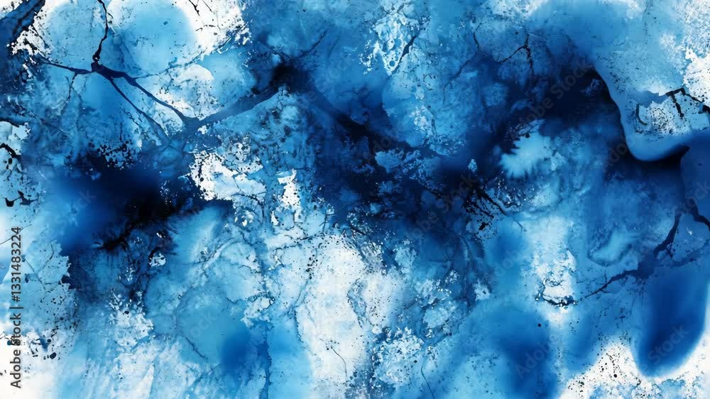 Poster vibrant blue abstract art with dynamic textures and fluid patterns showcasing movement and depth