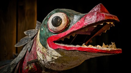 Handcrafted paper mache sculpture showcasing artistic creativity and unique textural qualities