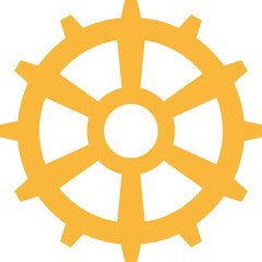 Obraz premium yellow colour gear image hand drawn vector image with PNG Transparent background