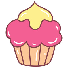 Hand Drawn Cute Cake Vector Illustration