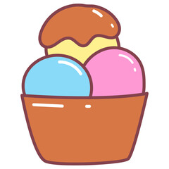 Hand Drawn Cute Cake Vector Illustration