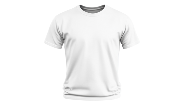 Plain white t-shirt displayed on a neutral background for casual wear and fashion purposes