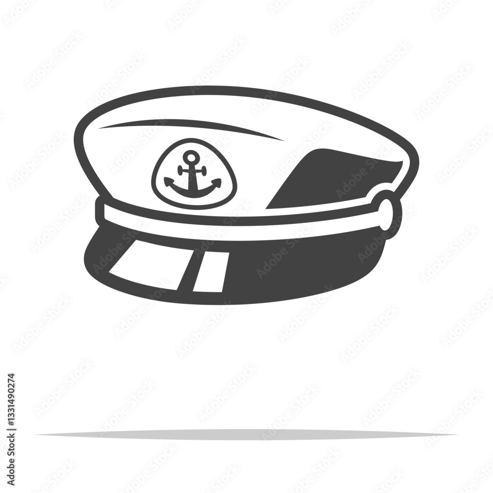 Canvas Prints captain hat cap icon transparent vector isolated