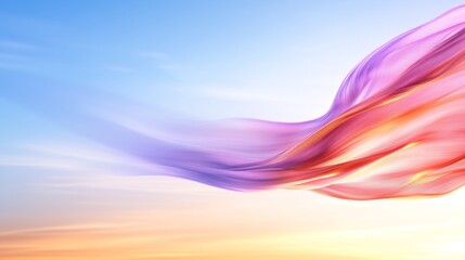 Abstract flowing fabric against a sunrise sky