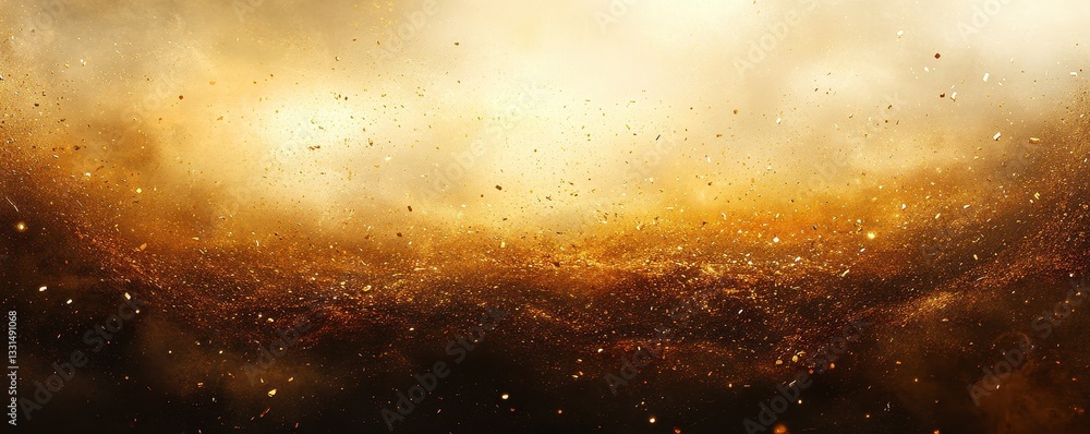 Poster a mesmerizing scene of dust particles swirling gracefully in the air, illuminated by a warm yellow l