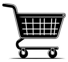 shopping cart vector illustration, isolated on white background  