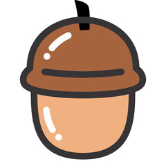 Cute Acorn Icon Vector Illustration