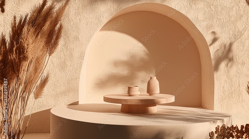 Poster a white abstract background serves as the setting for a minimalist futuristic architectural space wa