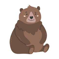 Adorable forest bear character design for children's decor and learning.