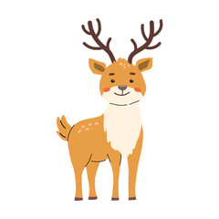Adorable cartoon deer illustration in a forest theme.