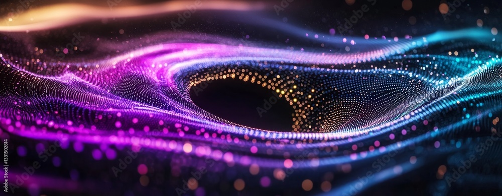 Poster futuristic technology, data flow, and dynamic energy converge in a mesmerizing digital whirlpool of 