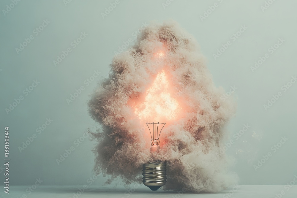 Aufkleber on a soft gray background, an imaginative and innovative scene unfolds with the launch of a rocket s