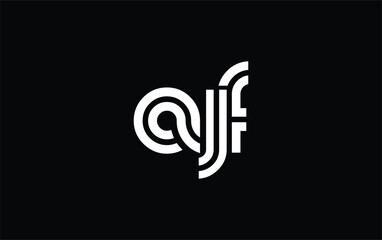 AJF Creative Unique Modern Letter Logo Design. Stylized logo featuring a unique letter design, presenting abstract minimalist aesthetics and modern appeal.