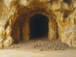Cave entrance, natural rock formation