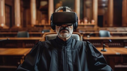 Virtual reality trial in a judiciary setting with a judge using immersive technology