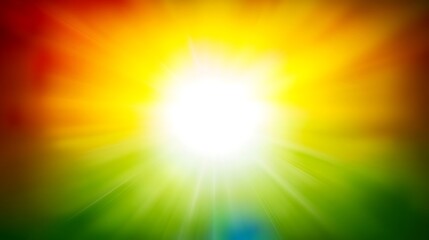Obraz premium Bright sunburst, colorful rays, energy