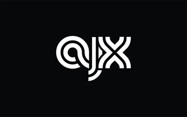 AJX Creative Unique Modern Letter Logo Design. Stylized logo featuring a unique letter design, presenting abstract minimalist aesthetics and modern appeal.