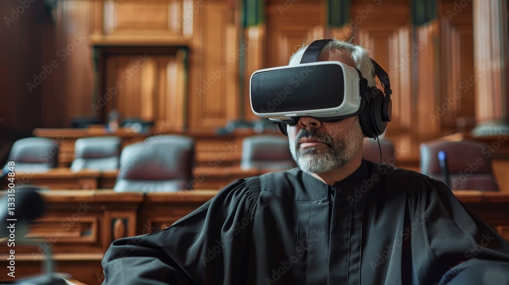 Poster Judge conducts a virtual reality trial in an augmented judiciary setting with advanced technology