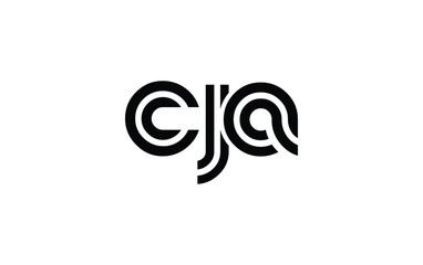 CJA Creative Unique Modern Letter Logo Design. Stylized logo featuring a unique letter design, presenting abstract minimalist aesthetics and modern appeal.