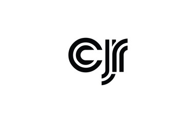 CJR Creative Unique Modern Letter Logo Design. Stylized logo featuring a unique letter design, presenting abstract minimalist aesthetics and modern appeal.