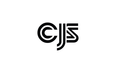 CJS Creative Unique Modern Letter Logo Design. Stylized logo featuring a unique letter design, presenting abstract minimalist aesthetics and modern appeal.