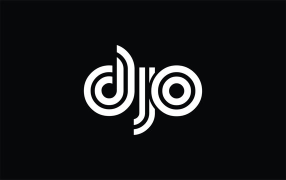 DJO Creative Unique Modern Letter Logo Design. Stylized logo featuring a unique letter design, presenting abstract minimalist aesthetics and modern appeal.