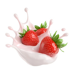 strawberries in milk
