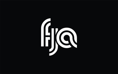 FJA Creative Unique Modern Letter Logo Design. Stylized logo featuring a unique letter design, presenting abstract minimalist aesthetics and modern appeal.
