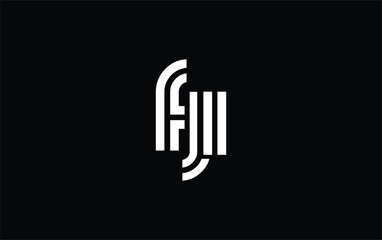 FJI Creative Unique Modern Letter Logo Design. Stylized logo featuring a unique letter design, presenting abstract minimalist aesthetics and modern appeal.