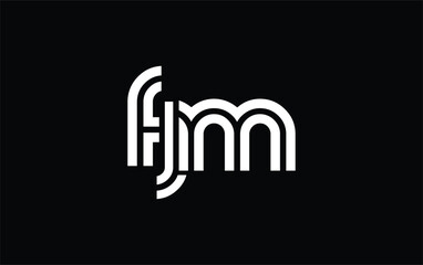 FJM Creative Unique Modern Letter Logo Design. Stylized logo featuring a unique letter design, presenting abstract minimalist aesthetics and modern appeal.