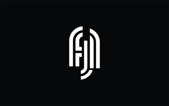 FJL Creative Unique Modern Letter Logo Design. Stylized logo featuring a unique letter design, presenting abstract minimalist aesthetics and modern appeal.