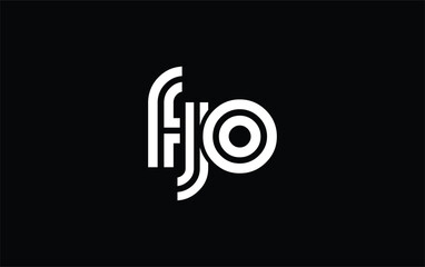FJO Creative Unique Modern Letter Logo Design. Stylized logo featuring a unique letter design, presenting abstract minimalist aesthetics and modern appeal.