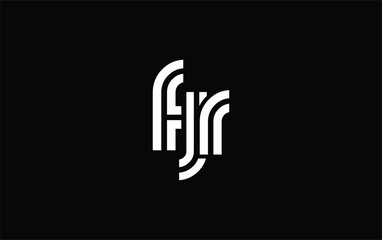 FJR Creative Unique Modern Letter Logo Design. Stylized logo featuring a unique letter design, presenting abstract minimalist aesthetics and modern appeal.