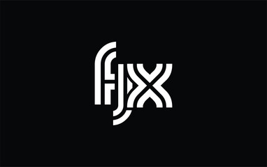 Obraz premium FJX Creative Unique Modern Letter Logo Design. Stylized logo featuring a unique letter design, presenting abstract minimalist aesthetics and modern appeal.